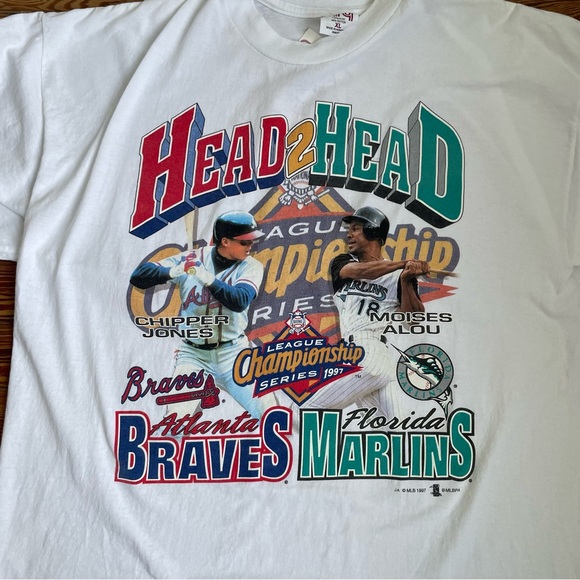 NWT Vintage 1997 League Championship Series Atlanta Braves vs. Florida Marlins - Picture 2 of 11